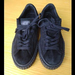 Fenty by Rihanna Puma black satin creeper sneakers